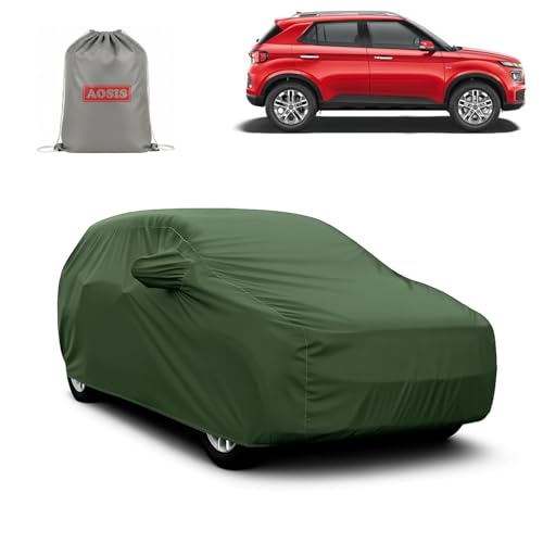 Image of AOSIS 'Waterproof' Car Cover Compatible with Hyundai Venue N Line /Facelift 300 GSM Uly Coated Thick Fabric 4X4, Adjustable Belt Buckle, Elastic Grip