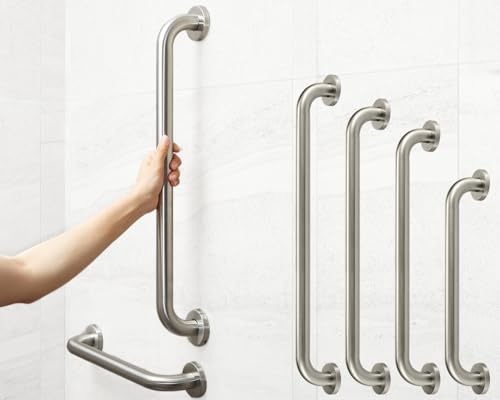 Stahlia Haltegriff Ø 30mm Edelstahl gebürstet 350mm Handtuchhalter Haltegriffe für Senioren Aufstehhilfe Haltegriff Dusche Badewannengriff Handgriff