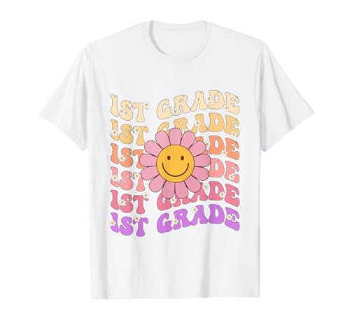 Groovy 1st Grade Back To School Happy First Day of School T-Shirt