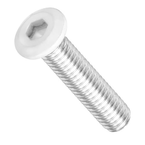 METALLIXITY Viti a Testa Cilindrica con Innesto Esagonale (5/16-18x1-1/4) 10Pz, 304 Acciaio Inox Viti Arredo con Innesto Esagonale - per Progetti di Falegnameria e Mobili, Bianco