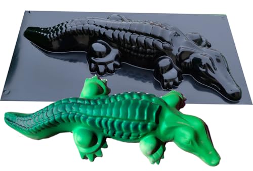 Concrete Mold DIY Casting Crocodile DECORATIV Concrete Gator Garden Mold Statue Alligator (#A07)
