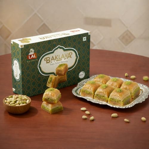 Lal Baklava Sweets 200 Grams - Pack of 1 | Premium Sweet Perfect for Gifting and Snacking | Turkish Desert Made With Fresh Ingredients | Turkish Baklava Sweets