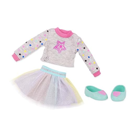 Glitter Girls Dockkläder 36 cm dockor - Shine Bright Outfit - kjol, tröja, skor (4 delar) kläder och tillbehör från 3 år