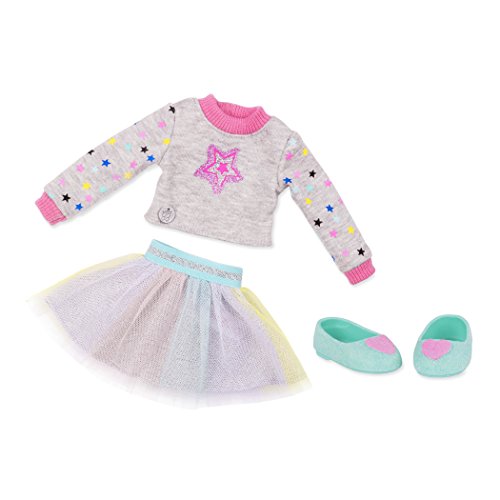 Glitter Girls Ropa para muñecas de 36 cm, atuendo Shine Bright, falda, suéter, par de zapatos (3 piezas)