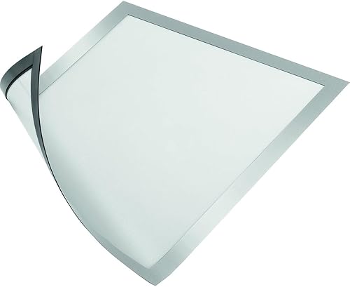 Durable Duraframe - Soporte magnético para letreros (8.5 x 11 pulgadas), marco plateado, paquete de 2