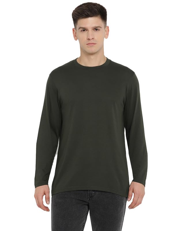 Image of AMERICAN CREW 100% Supima Cotton Round Neck Full Sleeve T-Shirt for Men