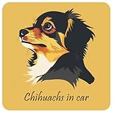 Ramdy(ラムディ) シール ステッカー sticker イラスト付 Dog in Car 正方形 13x13cm 日本製(チワックス Aタイプ)