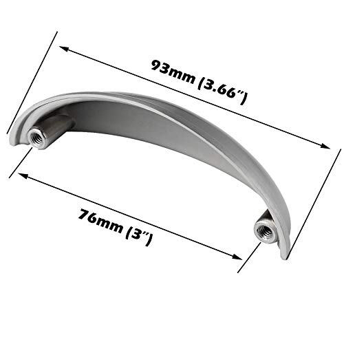 Gobrico Satin Nickel Bin Cup Pulls For Kitchen Cabinet Door Cupboard Drawer 3In Hole Center 10Pack #TOP4