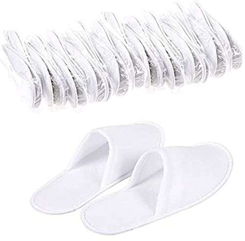 YUEKUN 12 Paires Chaussons Jetables Hôtel Chaussons Chaussons Invités Unisexes Pantoufles Spa Lavable Pantoufles Antidérapantes avec Bout Fermés Pantoufles pour Hotel Invités Maison Beauté Salon Cover