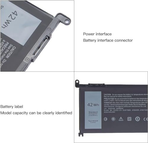Image of WeFly WDXOR 11.4V 42Wh Laptop Battery Compatible for Dell Inspiron 13 15 5000 7000 Series 5570 7579 7378 5567 7573 5565 5379 5378 Latitude 7368 17 5765 5767 Series Notebook 3CRH3 T2JX4