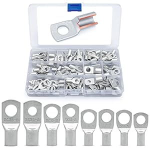 Wirefy 120 PZ Capicorda Elettrici in Rame Stagnato – Terminali Occhiello Crimpare – Connettori Anello – 6-25 mm²