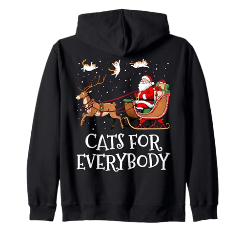 Cats For Everybody Christmas Cat Funny Xmas Women Santa Sudadera con Capucha