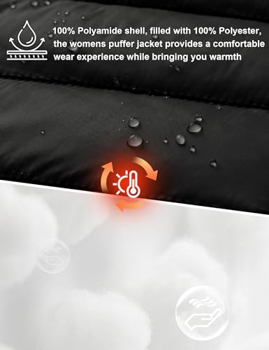 WINDMILL Women's Plus Size Packable Puffer Jacket, Hooded Lightweight Puffy Jacket (1X-6X)4