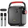 Portable Karaoke Machine with 2 Microphones, TONOR Karaoke Machine for Adults with 5400mAh Battery, Bluetooth 5.0 Karaoke Speaker Set Supports BT/TF/USB/AUX, Rechargeable PA System with TWS/FM/REC K7
