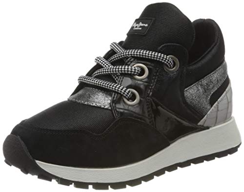 Pepe Jeans London Women's Dean Shion Sneaker, 999BLACK, 6 UK