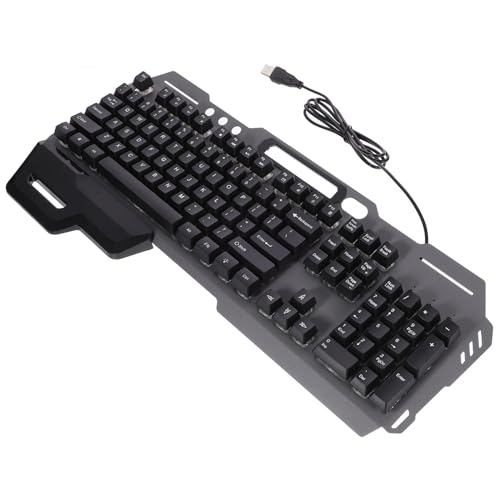 Clavier USB filaire 104 touches pour joueur PC et bureau ergonomique noir