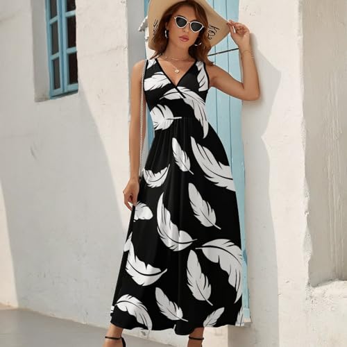Robe longue d'été sans manches fluide pour masquer les complexes