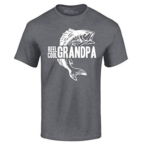 T-shirt Reel Cool Grandpa Shop4ever gris XL fini les hauts inconfortables pour papy