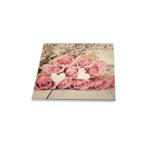 Piastra di copertura per piano cottura in vetroceramica, 1 pezzo, 60 x 52 cm, colore rosa rosa