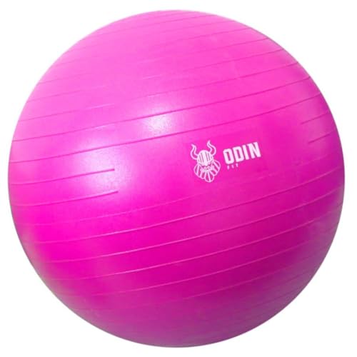 Kit Bola Pilates 65 cm Suiça Yoga + Faixas Elasticas 3 Intensidades Diferentes Odin Fit (Rosa)