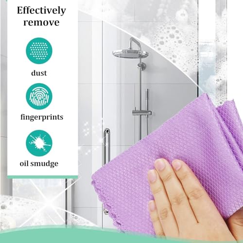 10X Mikrofasertücher Putztücher, Mikrofasertücher Reinigungstücher, Nano Streifenfrei Fenstertuch Geschirrtücher, Fishscale Reinigungstücher für Auto, Fenster, Brille, Küche, Glas, Spiegel, 40x30 cm