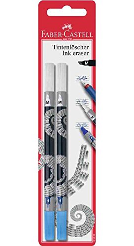FABER-CASTELL 3 Blisterpackungen mit je 2 Tintenlöschern, mittlere Spitze, M