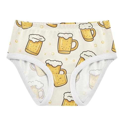 Wusikd Beer Mugs Girls' Underwear Cotton Yellow Girls Briefs Soft Toddler Underwear 2T