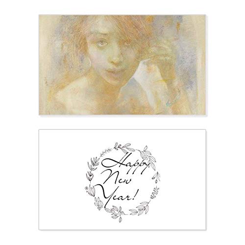 Tarjeta conmemorativa de año nuevo con pintura al óleo de alta calidad Autumn Girl XJJ