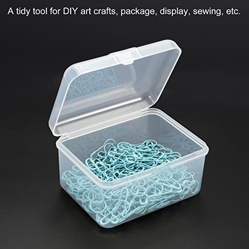 Image of PATIKIL Clear Storage Container with Hinged Lid 85x65x45mm, 4 Pack Plastic Rectangular Box for Beads Art Craft