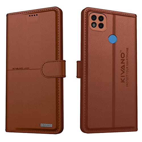 Image of KIVANO Xiaomi Poco C31 Professional Series Wallet Case | Luxurious Design | Premium | PU Leather Flip Case Back Cover - Brown