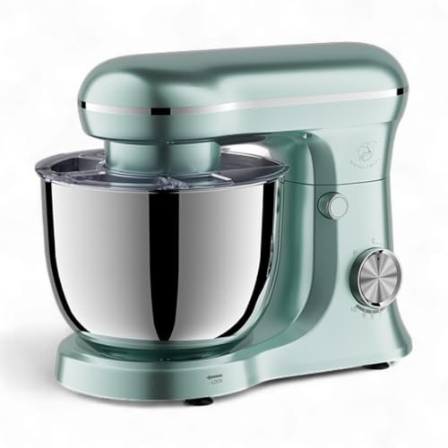 Royal Swiss® Robot Pâtissier 5L – 1500W – 10 Vitesses + Fonction Pulse | Mouvement Planétaire 360° | Bol Inox & Couvercle Anti-Éclaboussures |...
