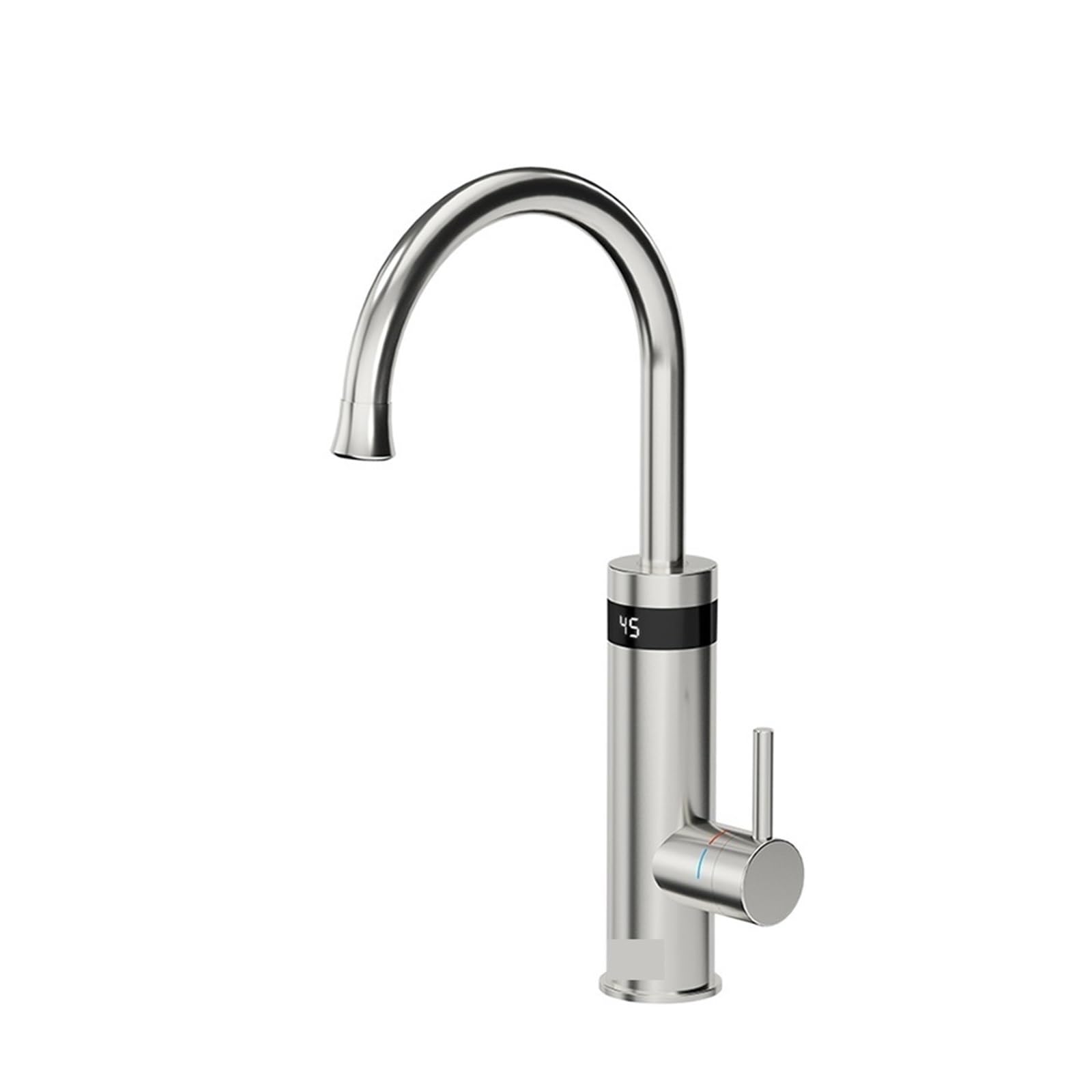 LNHHG Instant Hot Water Faucet,Gunmetal Grey Electric Faucet For Kitchen,Flowing Heater Tap Electric Water Heater(Brushed Silver)