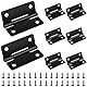 8 Stück Scharniere Klappbar, Bolatus 50x39mm Scharnier Edelstahl Türscharniere für Holztüren Schränke Fenster Tür Scharnier Set mit 32 Stück Schrauben, Schwarz