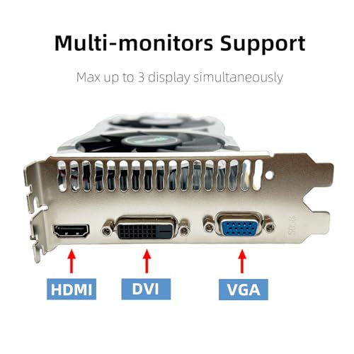 Image of QTHREE GeForce GTX 750 Ti 4GB Graphics Card,GDDR5,128bit,HDMI,DVI,VGA,Video Card for PC Working,Computer GPU,PCI Express x16,Dual Fans,DirectX 12