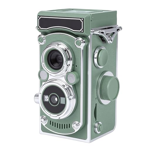 Zunate Appareil Photo Numérique Vintage, Portable Style TLR Rétro 2,7 K Vidéo 24 MP Autofocus Vlog avec Joystick Manuel, pour Débutants, Adolescents et Adultes (Green)