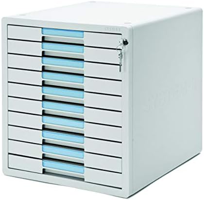 SYSMAX-MAX SYSTME2 1210k Vertical File Cabinet 10 Drawer Index Key Lock Function Flat Drawer Light Gray Color