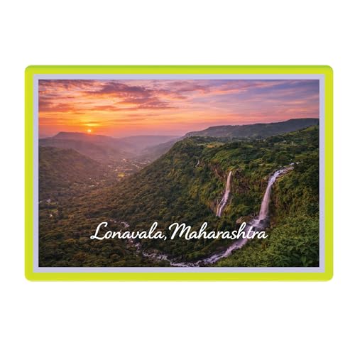 Image of Decorative Fridge Magnet with Glowing Border | Pack of 1 (Lonavala, Maharashtra, 4x3 inch - Fluorescent Border)