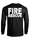 FIRE RESCUE - HI VIS REFLECTIVE - duty - Long Sleeved Tee, XL, Black