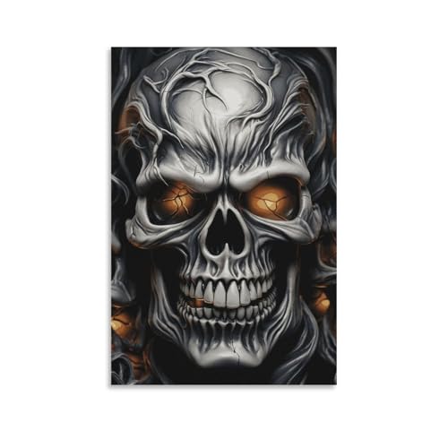 Peinture sur toile crâne maléfique HEBVNJF pour décoration salon
