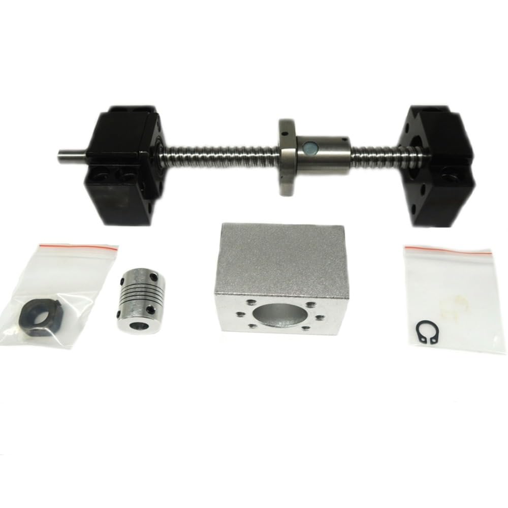 Avec extrémité usinée SFU1204, jeu RM1204, vis à billes laminées C7 + écrou à billes 1204 + boîtier d'écrou + support d'extrémité BK/BF10 + coupleur Outils de bricolage