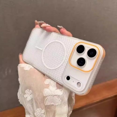 Coque magnétique iPhone 13 anti surchauffe compatible avec chargeur sans fil blanc