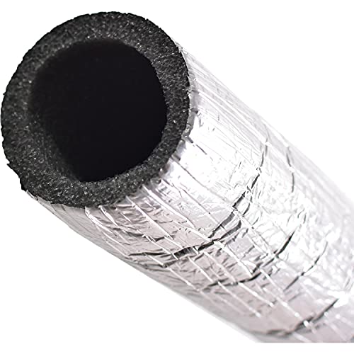 Alüminyum Folyo Kaplı İzolasyon Borusu 42 mm İç Çapında PU Boru Yalıtım Kılıfı Köpüğü (2 Metre)