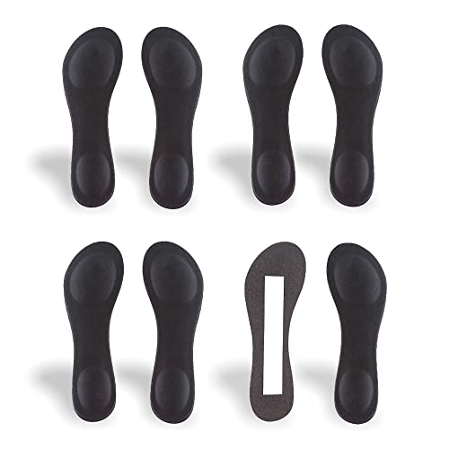 Image of CB 4-Pairs of Cloth Surface Sponge Inserts Invisible Slim Lightweight Insoles Liners, Ball of Foot Pain Relief Cushion, Barefoot Support, 3 /4 Length for Women's Shoes 5-7, Style A, Black