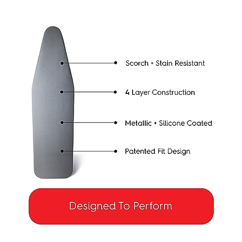 TIVIT Ironing Board Cover for Wall-Mounted Handi-Press Boards (42-46) – Scorch Resistant, Thick Padding, Adjustable Straps, Made in Italy