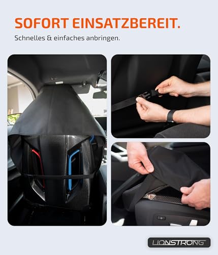 Image of LIONSTRONG Car Seat Protector - Universal Compatible, Waterproof, Tear-Resistant & Robust - Black - Car, SUV - Seat Cover - Protects Against Dirt - Easy Cleaning