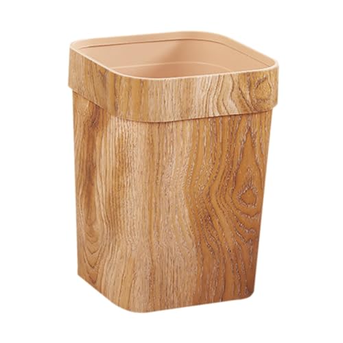 Caneca de basura rectangular de plástico con tapa color chocolate