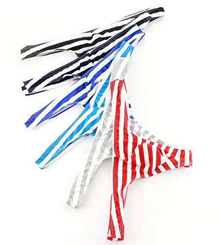 Men's Underwear Low Waist Striped U Convex Thong [6Pack]2