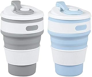 MommyLove 2 Pack Silicone Collapsible Cups(350ML Each) BPA-Free Reusable Travel Cup, Sport Bottle