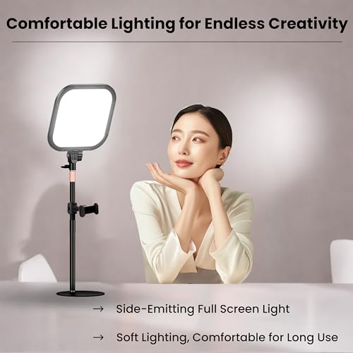 Image of Futopia Soft 25cm (10 Inch) Fill LED Ring Light Desk Lamp with Stand | 3 Adjustable Color Temperature Lighting | USB Used Perfect for Meetings & Live Streaming, Photo & Video Shoot, Instagram Reels