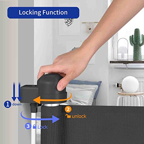 Hlily Portão De Bebê Retrátil, Portão De Segurança De Malha Para Bebês E Animais De Estimação, Portã